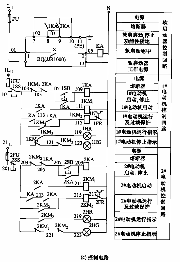 一台软启动器拖动两台电动机的控制电路c  第1张