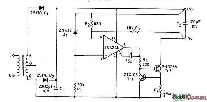  5V 0.5A电源供应电路 第1张