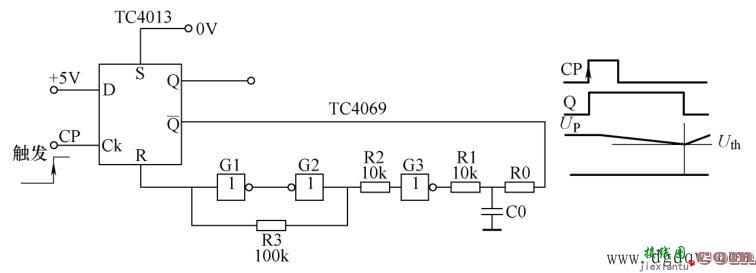 TC4013构成的定时电路图原理讲解  第1张