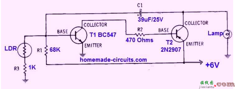 暗度检测灯闪光灯电路分享  第1张