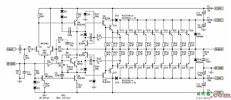 高功率音频放大器电路分享  第1张
