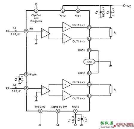 使用 TA8254BHQ 的 2x45 瓦汽车音频放大器  第1张