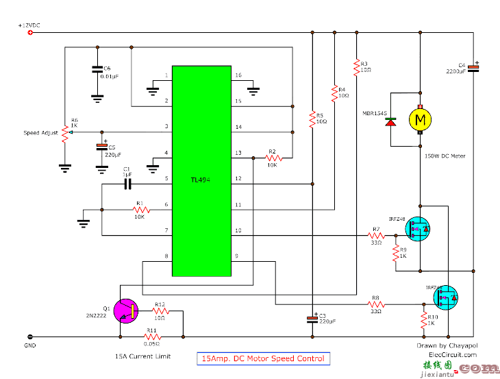 采用TL494的12V直流电机调速PWM电路  第1张