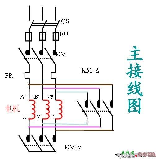 星三角启动原理图_星三角启动接线图-电动机星三角启动电路图集  第4张