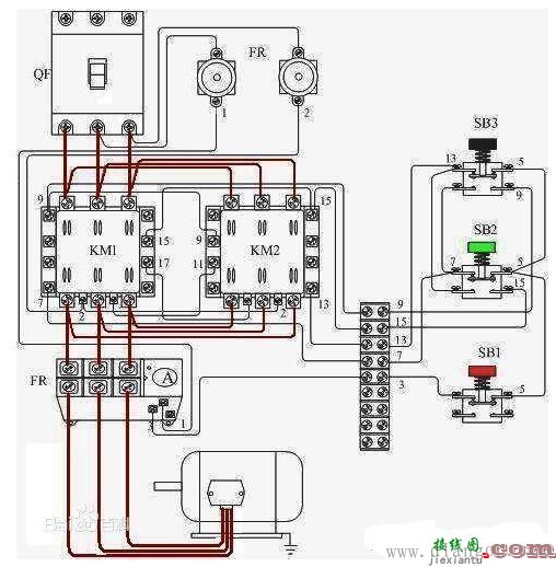 电工必知必懂:电动机正反转控制电路图实物接线图  第3张