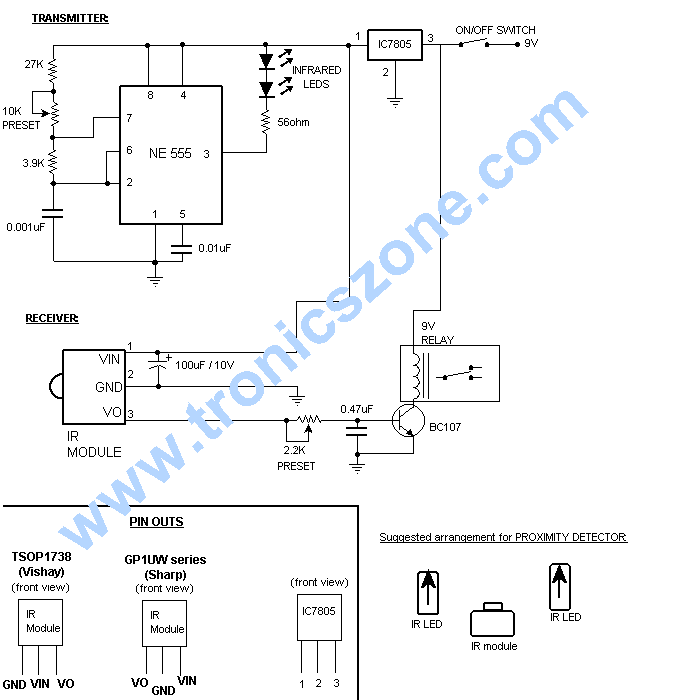 红外光束屏障/接近传感器电路  第1张