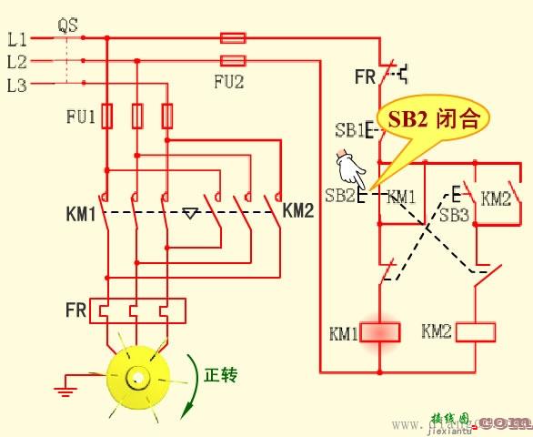 按钮联锁正反转控制电路线路原理图解  第4张