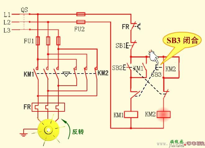 按钮联锁正反转控制电路线路原理图解  第7张