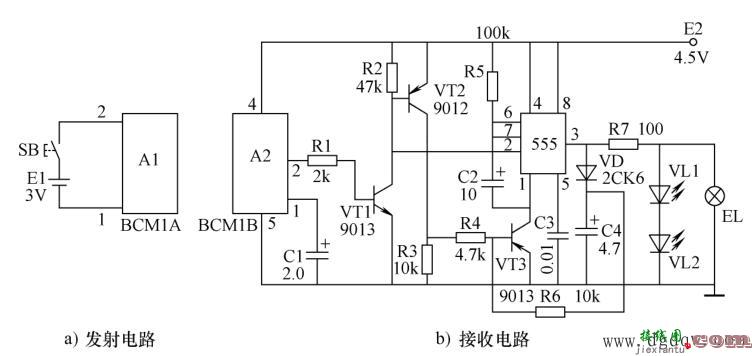 RCM1A/RCM1B组成的无线电遥控电路图原理讲解  第1张