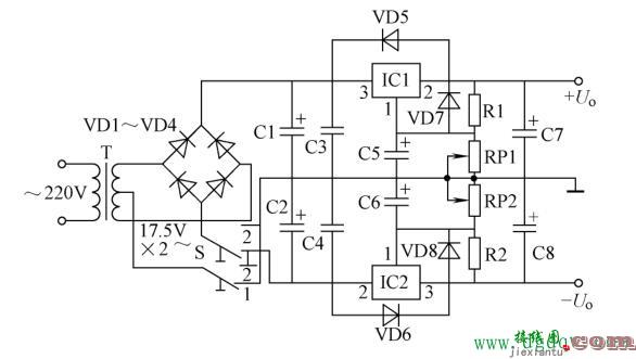 双路可调电源电路原理  第1张