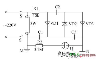 电子灭蚊电路图原理  第1张