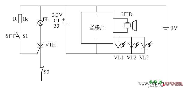 电子生日蜡烛电路图原理详解  第1张