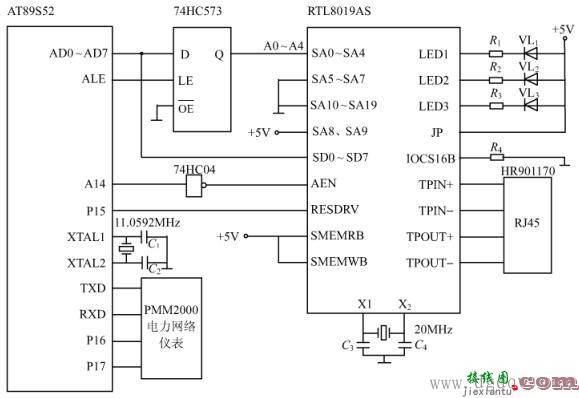 AT89S52网络接口电路原理  第1张