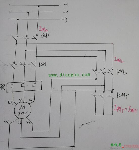 再叙星三角降压启动电路中电流的变化关系与接触器的选型  第2张