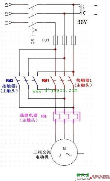 三相异步电动机正反转工作原理_	三相异步电动机正反转控制原理电路图详解  第2张