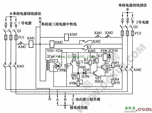 双路三相电源备用电源双电源自投电路讲解  第1张