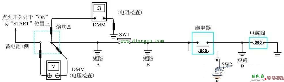 用万用表检查汽车电路短路方法图解  第1张