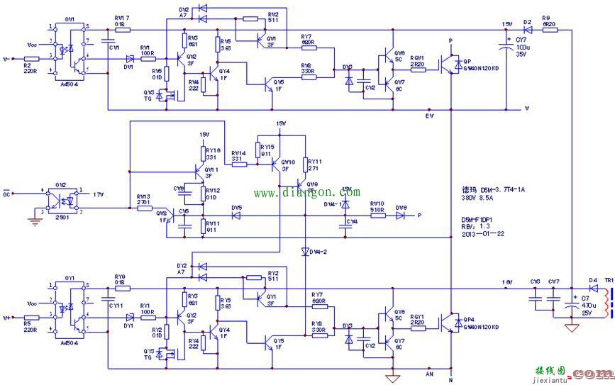 德玛M5D型3.7kW变频器驱动电路原理图解  第1张