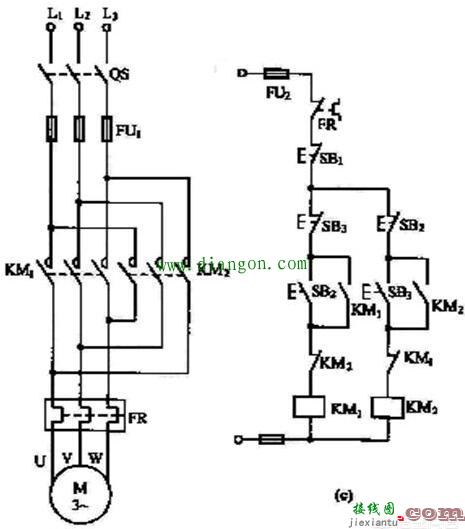 三相异步电动机正反转控制电路的原理图和动作原理  第3张