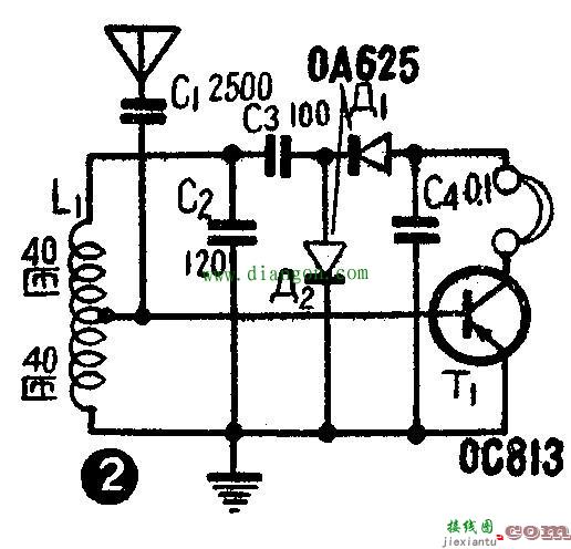 无电源晶体管收音机电路图原理图解  第2张