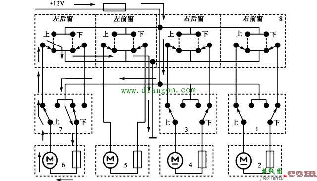 汽车电动车窗的组成和电路图工作原理图解  第3张