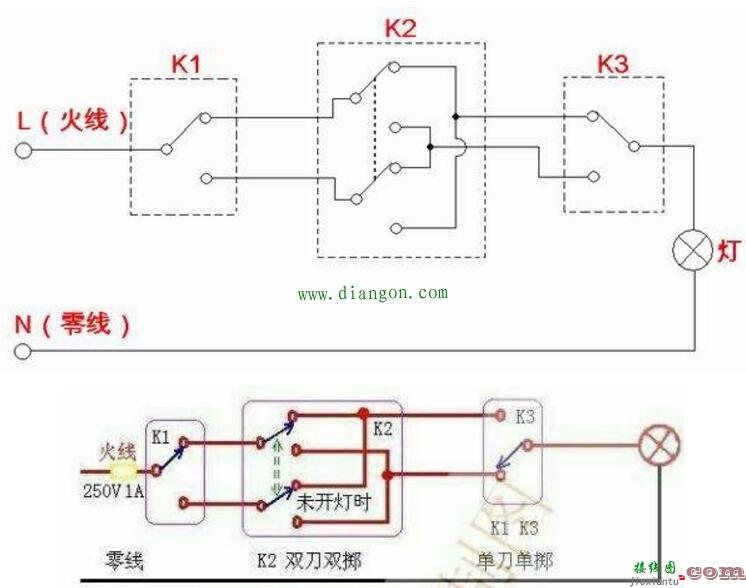 双控开关和多控开关电路接线图详解  第7张