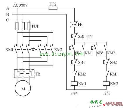 电动机正反转互锁电路接线图详解  第1张
