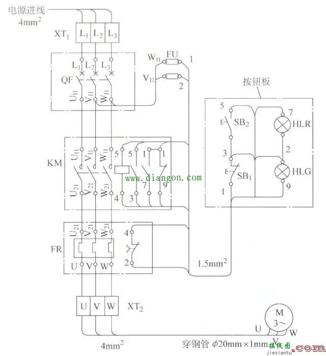 三相交流异步电动机控制电路接线图的识读方法  第1张