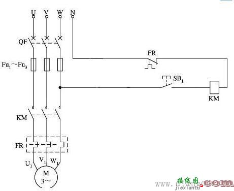 电动机的点动运行电路图原理图解  第1张