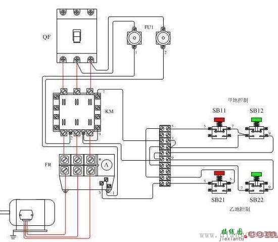电动机异地控制电路实物图_电动机异地控制接线方法 第2张