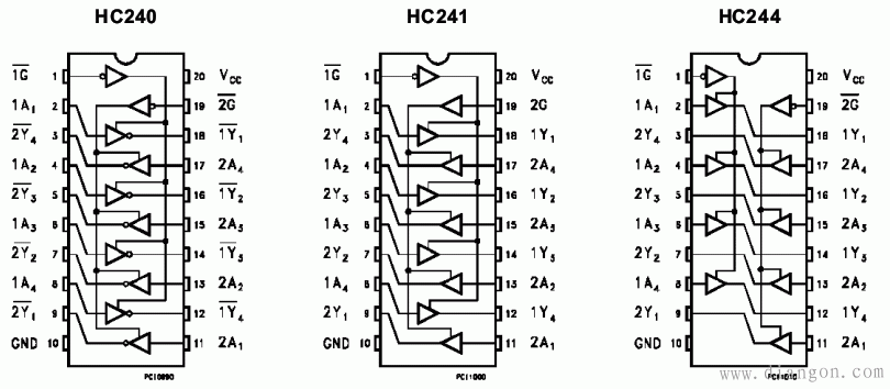 74hc244 74ls244引脚图应用电路  第6张