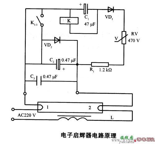 日光灯电子启辉器电路原理图解  第1张