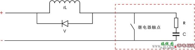 用RC消火花电路消除继电器触点动作时产生的火花  第1张