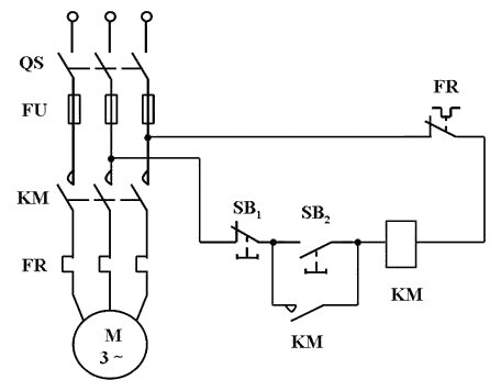 三相交流异步电动机直接启停控制电路  第1张