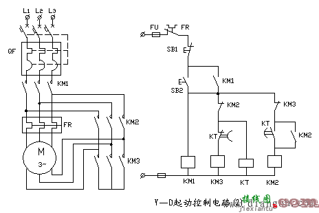 电动机星三角形起动控制电路原理图解  第2张
