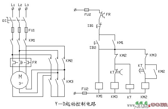 电动机星三角形起动控制电路原理图解  第1张