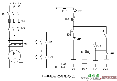 电动机星三角形起动控制电路原理图解  第3张