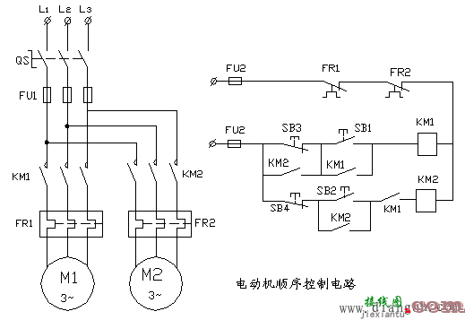 电动机顺序控制电路原理图解  第1张