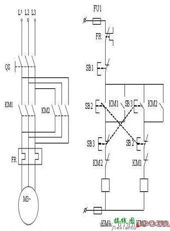 三相异步电动机正反转控制电路图原理讲解  第1张