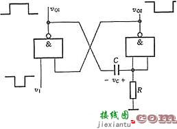 TTL门电路组成的电容正反馈多谐振荡器结构和原理及振荡周期的计算  第1张