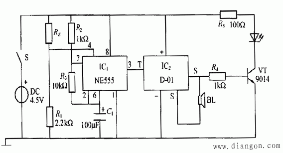 光控金鸡报晓电路图和光控金鸡报晓制作步骤  第2张