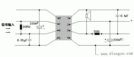 lm386制作的随身听、小功放电路_lm386的功放电路_LM386引脚图  第1张