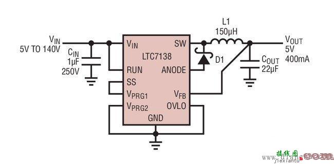 汽车降压型稳压器LTC7138电路设计  第1张