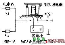 汽车喇叭继电器控制电路分析  第1张