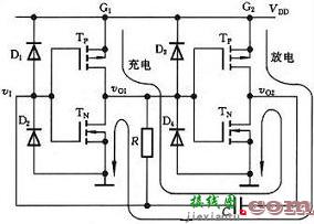 CMOS门电路组成的多谐振荡器  第3张