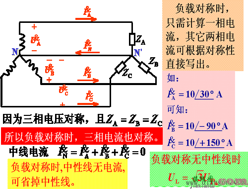 负载星形联结的三相电路  第4张