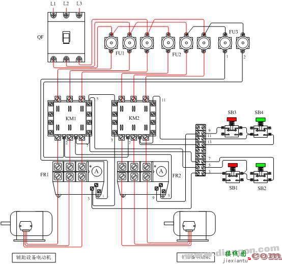 两台电动机顺序起动、顺序停止电路  第2张