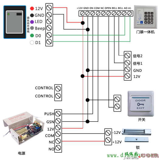 门禁系统怎么安装接线？门禁系统线路接线图 图解  第1张