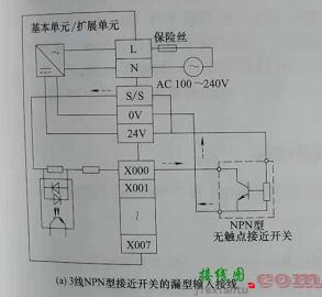 无触点接近开关与PLC输入端子的接线  第2张