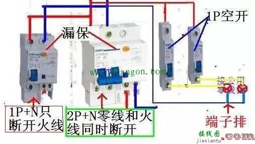 1P+N和2P漏电断路器接线方法图解  第2张